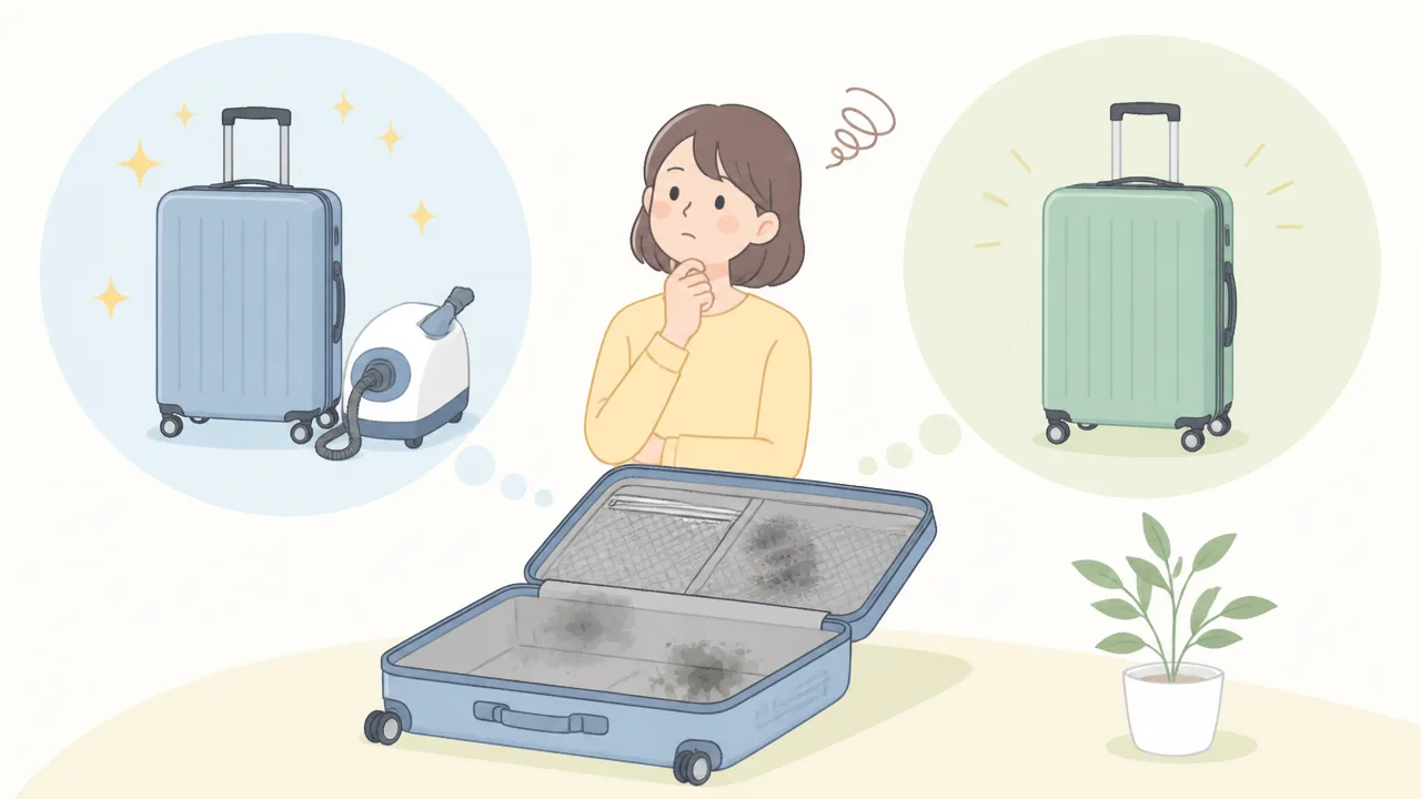 スーツケースがカビ臭いときの対処法|原因と予防、正しい保管方法